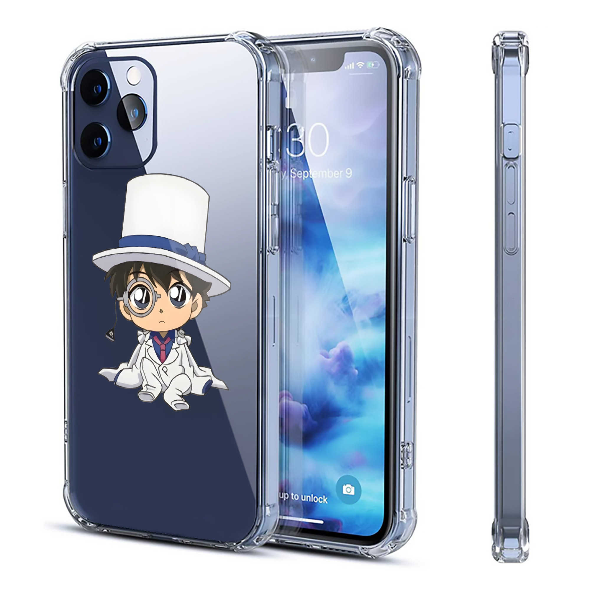 （画像用） 名探偵コナン くろば かいと Detective Conan Kuroba Kaito 【iPhone 12シリーズ対応】透明スマホケース（クリアソフトケース）